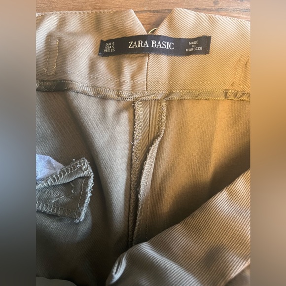 NWOT Zara Basic Tan Colored Riding Pants w/ Capri Cuffs!! - Picture 5 of 12